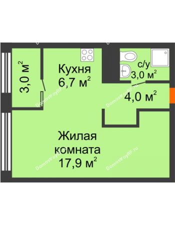 Студия 33 м² в Квартал Новин, дом 6 очередь ГП-6